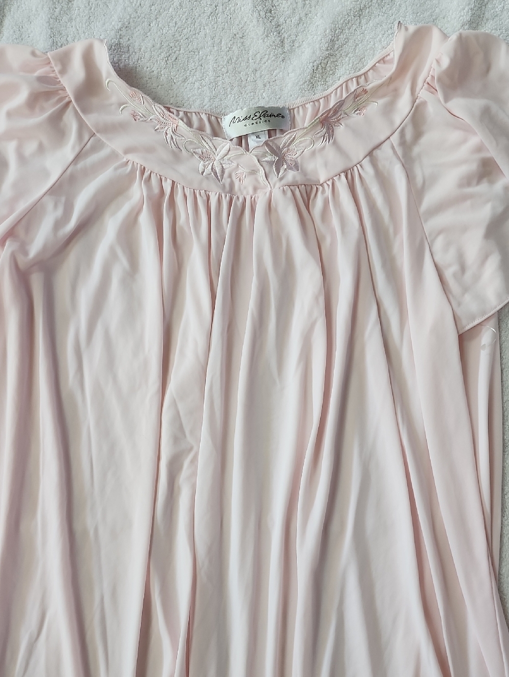Miss Elaine Pale Pink Embroidered Nightdress Size XL Preowned